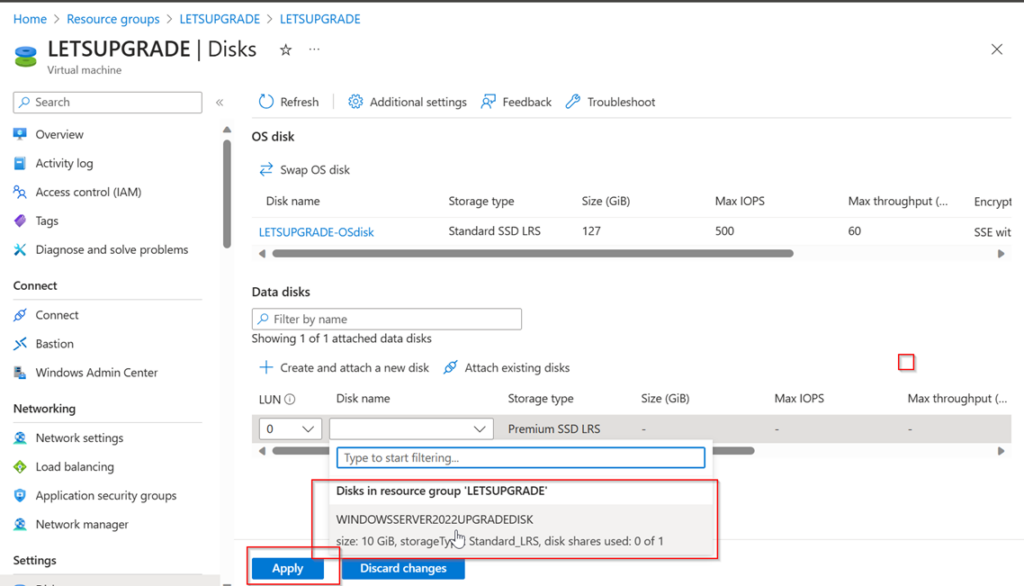 Attach Disk